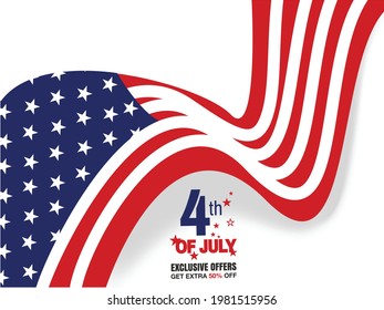 Fourth of July background, USA Independence Day 4th of July typographic design USA

