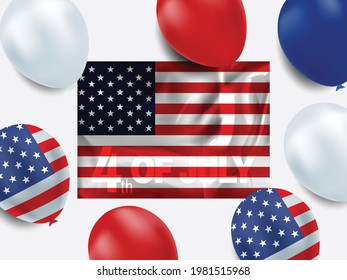 Fourth of July background, USA Independence Day 4th of July typographic design USA

