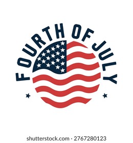 Fourth of july badge, independence day typography, patriotic emblem, american flag shield, celebration banner, t shirt design, sticker, vector illustration