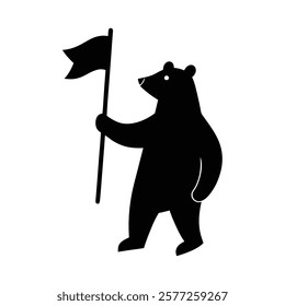 Fourth July Bear Flag Vector Art.
