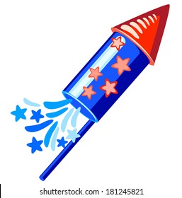 Fourth July Blue Rocket Stock Vector (Royalty Free) 181245821 ...