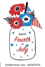 Fourth of July Card Design. Fourth of July Greeting Card.