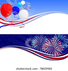 Fourth of July celebration banners