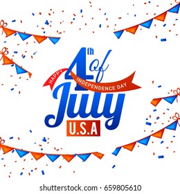 Fourth of July Celebration Poster Or Banner Background.