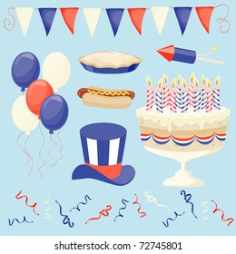 Fourth of July decorative elements
