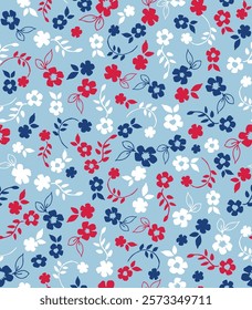Fourth of July DITSY FLORAL SEAMLESS PATTERN 
