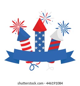 Fourth Of July Firecracker With Ribbon Label