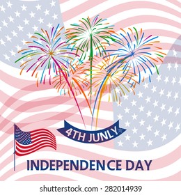 Fourth of July with firework Background