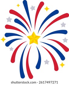 Fourth of July firework illustration 