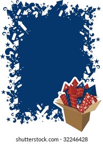 fourth of July with fireworks box