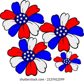 4 de julio vector de flores. Agarra algunos archivos para proyectos.