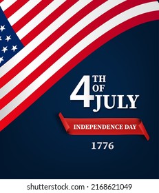 Fourth of July greeting card template. United States of America Independence day design. Vector Illustration - 4th of July USA