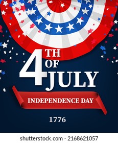 Fourth of July greeting card template. United States of America Independence day design. Vector Illustration - 4th of July USA