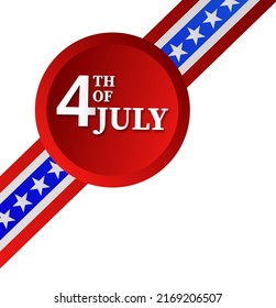 Fourth of July greeting card template. July 4 USA.USA celebration with confetti stars in national colors for American Independence Day isolated on background.