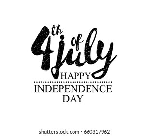 Fourth of July hand draw Lettering