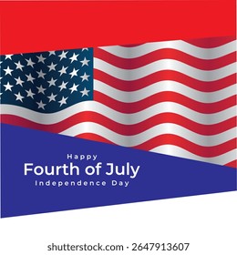 Fourth of July, a Happy day with a patriotic background banner and blue card celebrations design. Happy Independence Day to the USA nation, event planner, and social media business deal. 