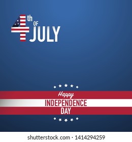 fourth of July happy independence day USA vector