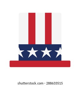 Fourth of July hat isolated on white background. Icon. Vector illustration.