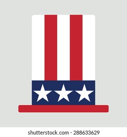 Fourth of July hat isolated on grey background. Icon. Vector illustration.
