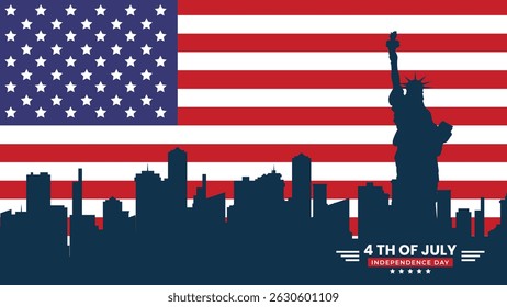 Fourth july holiday in USA. American Independence Day. Vector illustration