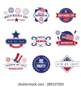 Fourth of July icon set. EPS 10 vector.