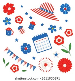 Fourth of July a Icons Set