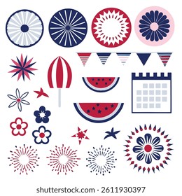 Fourth of July a Icons Set