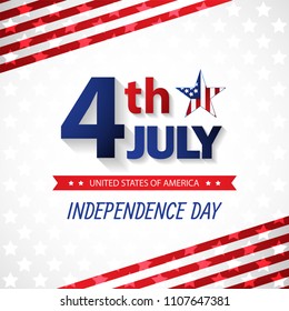 Fourth of July Independence Day. Abstract background. Vector