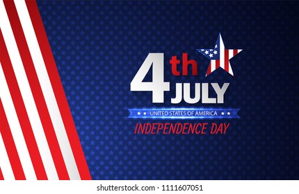 Fourth of July Independence Day. Abstract background. Vector