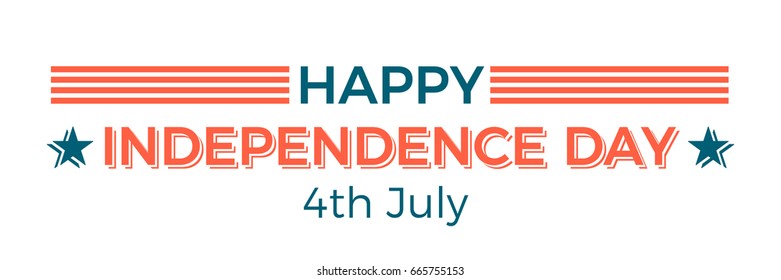 Fourth of July Independence Day of America, Vector banner, stamp, celebration message design