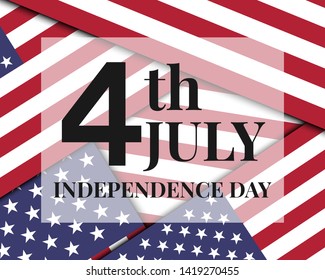 Fourth of July Independence Day. American flag isolate on background.
