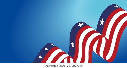 The Fourth of July, independence day with American flag pattern.