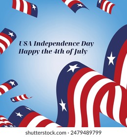 The Fourth of July, independence day with American flag pattern.