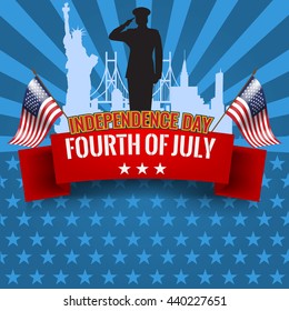 Fourth of July. Independence day background with usa flag