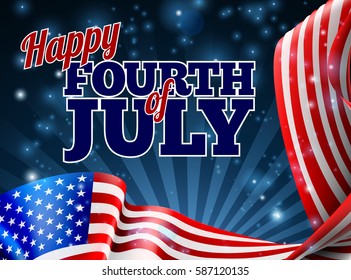 A Fourth of July Independence Day background with an American Flag border design