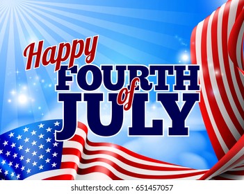 A Fourth of July Independence Day background with an American Flag design element