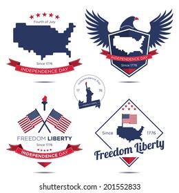 Fourth of July : Independence day badge and label