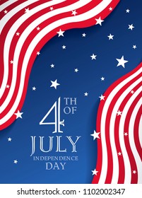 fourth of july independence day banner layout design, vector illustration
