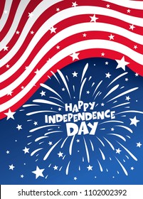 fourth of july independence day banner layout design, vector illustration