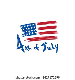 fourth of july independence day banner layout design, vector illustration