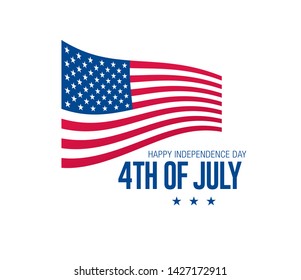 fourth of july independence day banner layout design, vector illustration