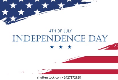 fourth of july independence day banner layout design, vector illustration