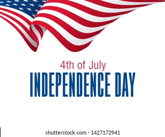 fourth of july independence day banner layout design, vector illustration