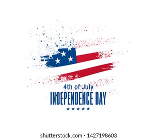 fourth of july independence day banner layout design, vector illustration