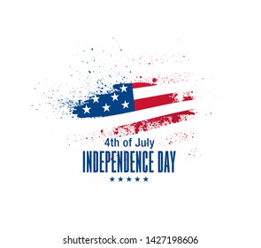 fourth of july independence day banner layout design, vector illustration