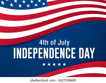 fourth of july independence day banner layout design, vector illustration