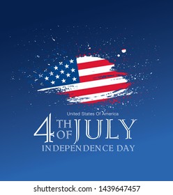 fourth of july independence day banner layout design, vector illustration