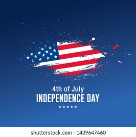 fourth of july independence day banner layout design, vector illustration