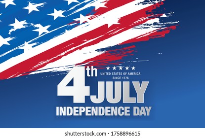 fourth of july independence day banner layout design, vector 