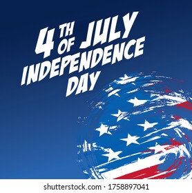 fourth of july independence day banner layout design, vector illustration
